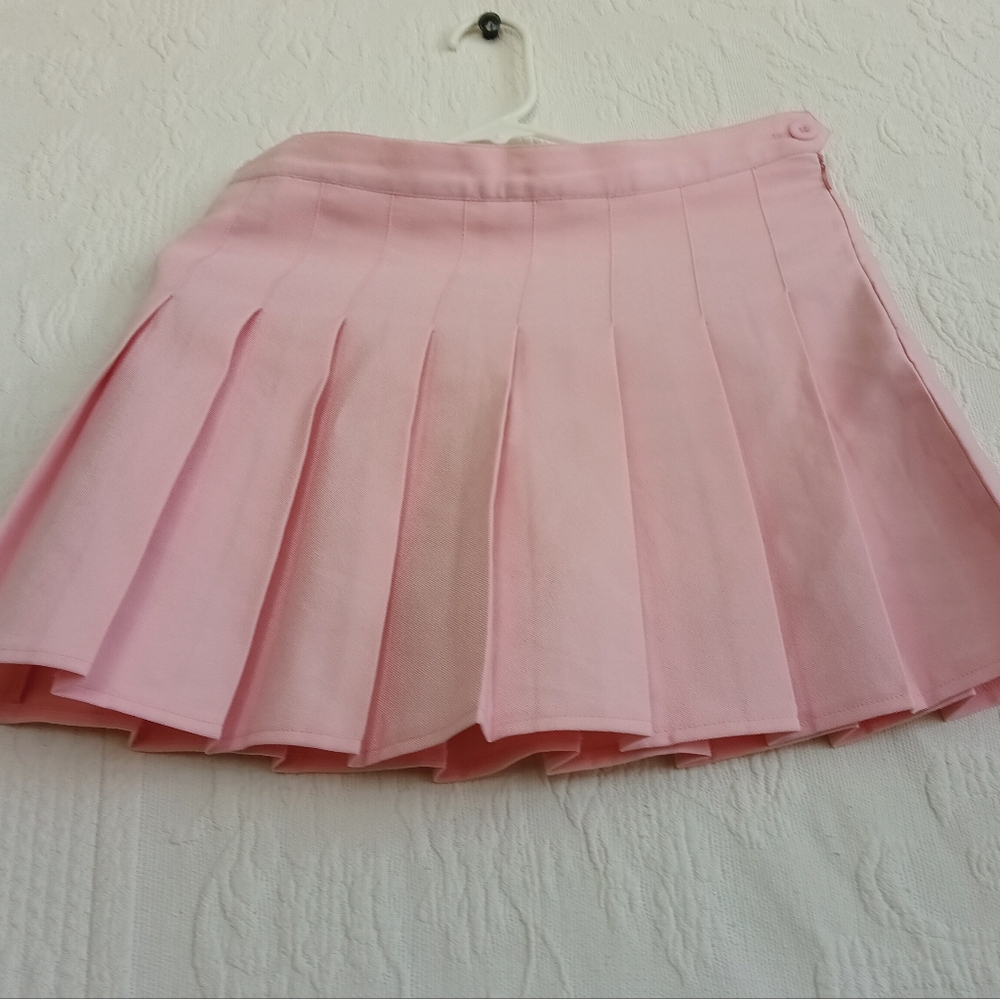 Fei Li Lai Pink Pleated Tennis Skort Pastel Barbie Activewear Skater Girl Flirty - Picture 4 of 9